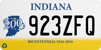 IN license plate 923ZFQ
