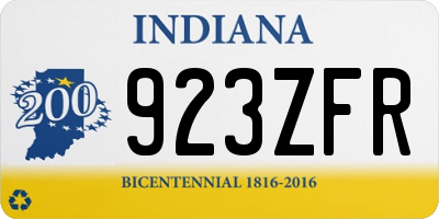IN license plate 923ZFR