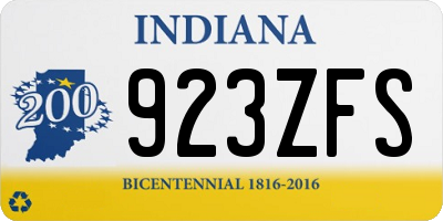 IN license plate 923ZFS