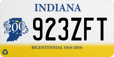 IN license plate 923ZFT