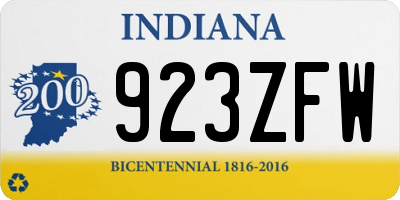 IN license plate 923ZFW
