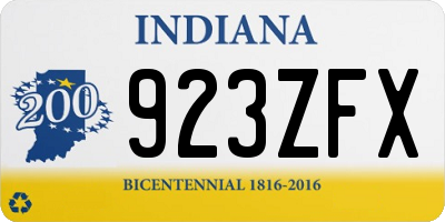 IN license plate 923ZFX