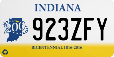 IN license plate 923ZFY