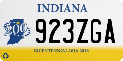 IN license plate 923ZGA