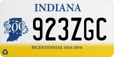 IN license plate 923ZGC