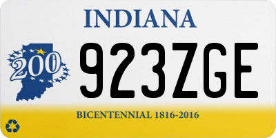 IN license plate 923ZGE