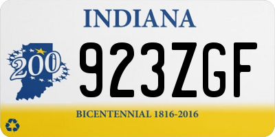 IN license plate 923ZGF