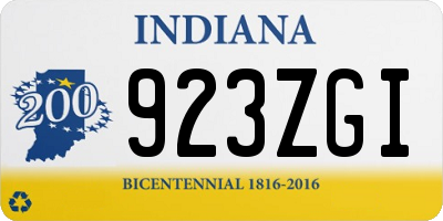 IN license plate 923ZGI