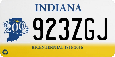 IN license plate 923ZGJ