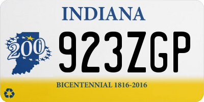 IN license plate 923ZGP