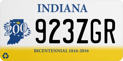 IN license plate 923ZGR