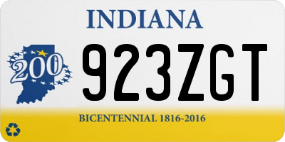 IN license plate 923ZGT