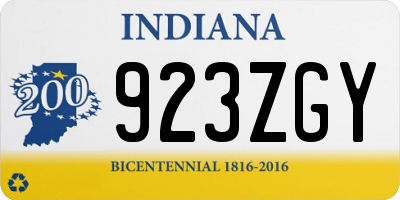 IN license plate 923ZGY