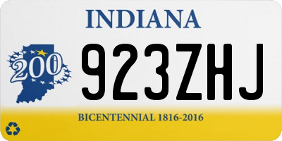 IN license plate 923ZHJ