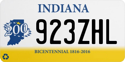 IN license plate 923ZHL