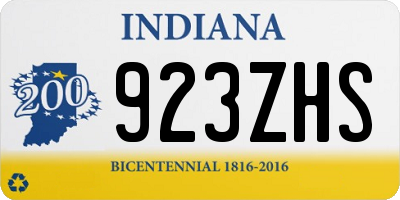 IN license plate 923ZHS