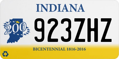 IN license plate 923ZHZ