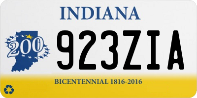 IN license plate 923ZIA