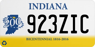IN license plate 923ZIC