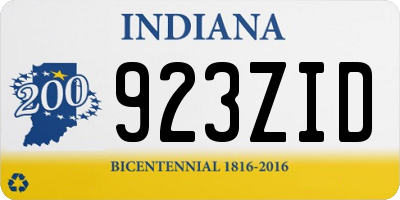 IN license plate 923ZID
