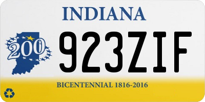 IN license plate 923ZIF