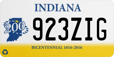IN license plate 923ZIG