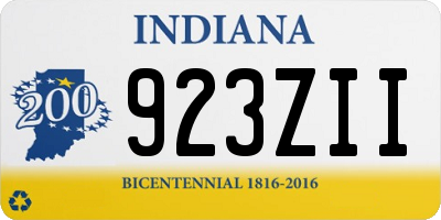 IN license plate 923ZII