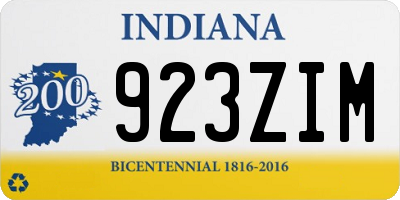 IN license plate 923ZIM