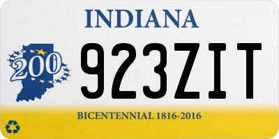 IN license plate 923ZIT