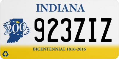 IN license plate 923ZIZ