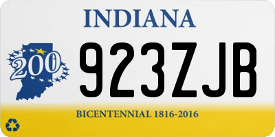 IN license plate 923ZJB