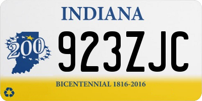 IN license plate 923ZJC
