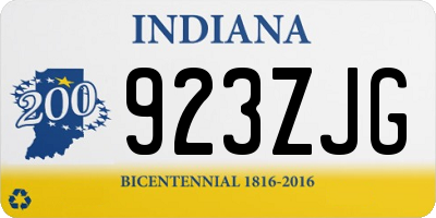 IN license plate 923ZJG