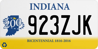 IN license plate 923ZJK