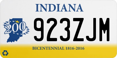 IN license plate 923ZJM