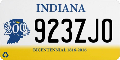 IN license plate 923ZJO