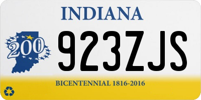 IN license plate 923ZJS