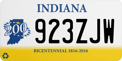 IN license plate 923ZJW