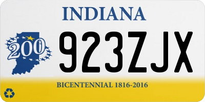 IN license plate 923ZJX