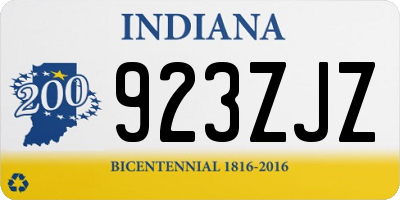 IN license plate 923ZJZ