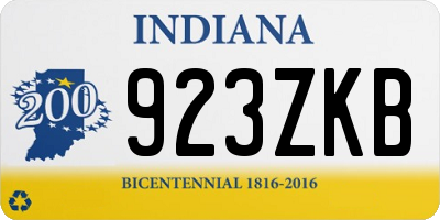 IN license plate 923ZKB