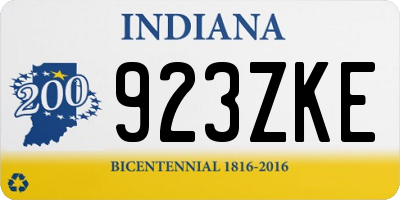 IN license plate 923ZKE