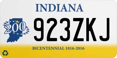 IN license plate 923ZKJ