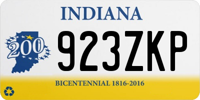 IN license plate 923ZKP