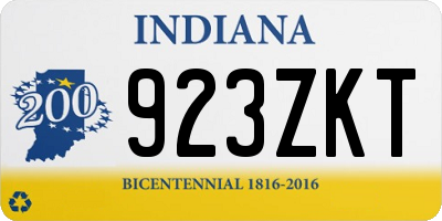 IN license plate 923ZKT
