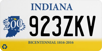 IN license plate 923ZKV