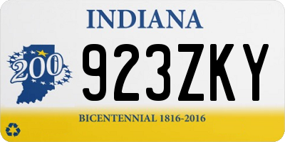 IN license plate 923ZKY