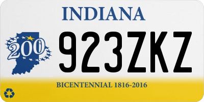 IN license plate 923ZKZ