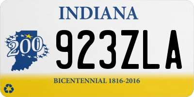 IN license plate 923ZLA