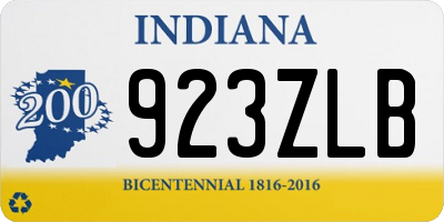 IN license plate 923ZLB